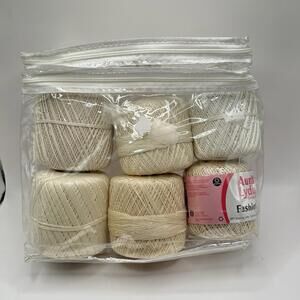 New Aunt Lydia's Fashion Crochet Thread Size 3-Bridal Natural Lot Of 6 Cotton